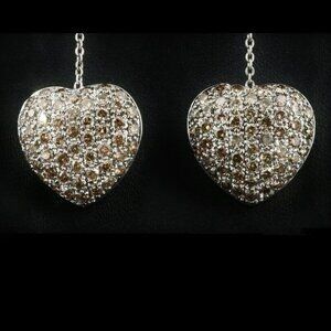 EFFY / 3.2 CT Diamond 3D Heart drop Earrings / 14K